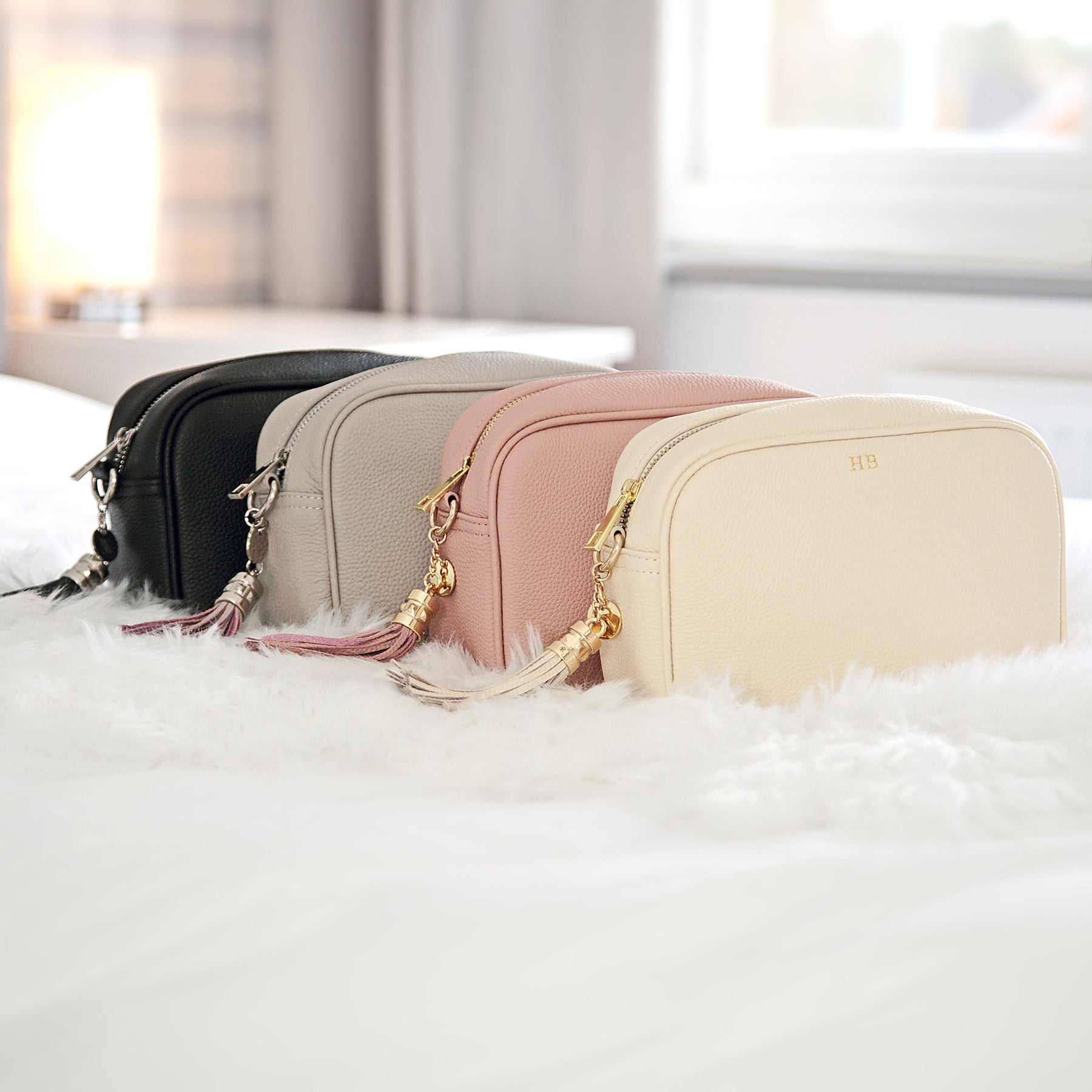 Nude Pebble Italian Leather Crossbody Bag