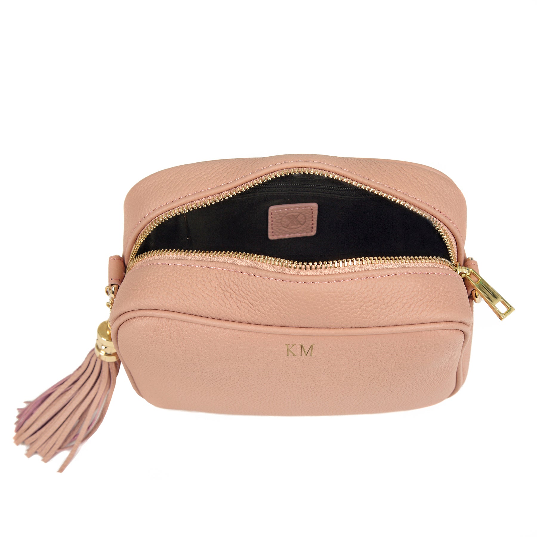 Nude Pebble Italian Leather Crossbody Bag