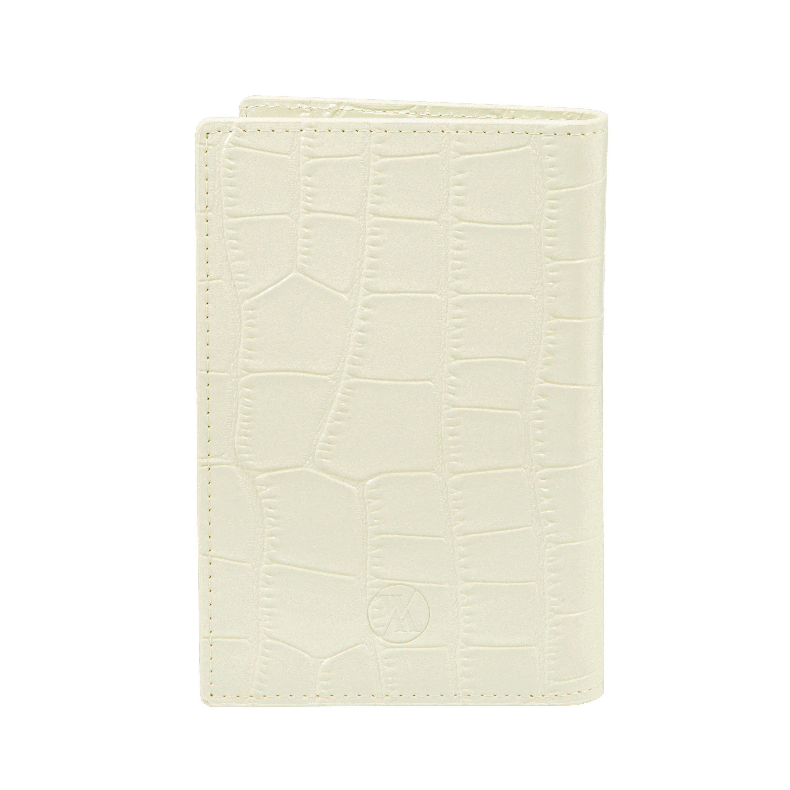 Cream Croc Leather Passport Cover