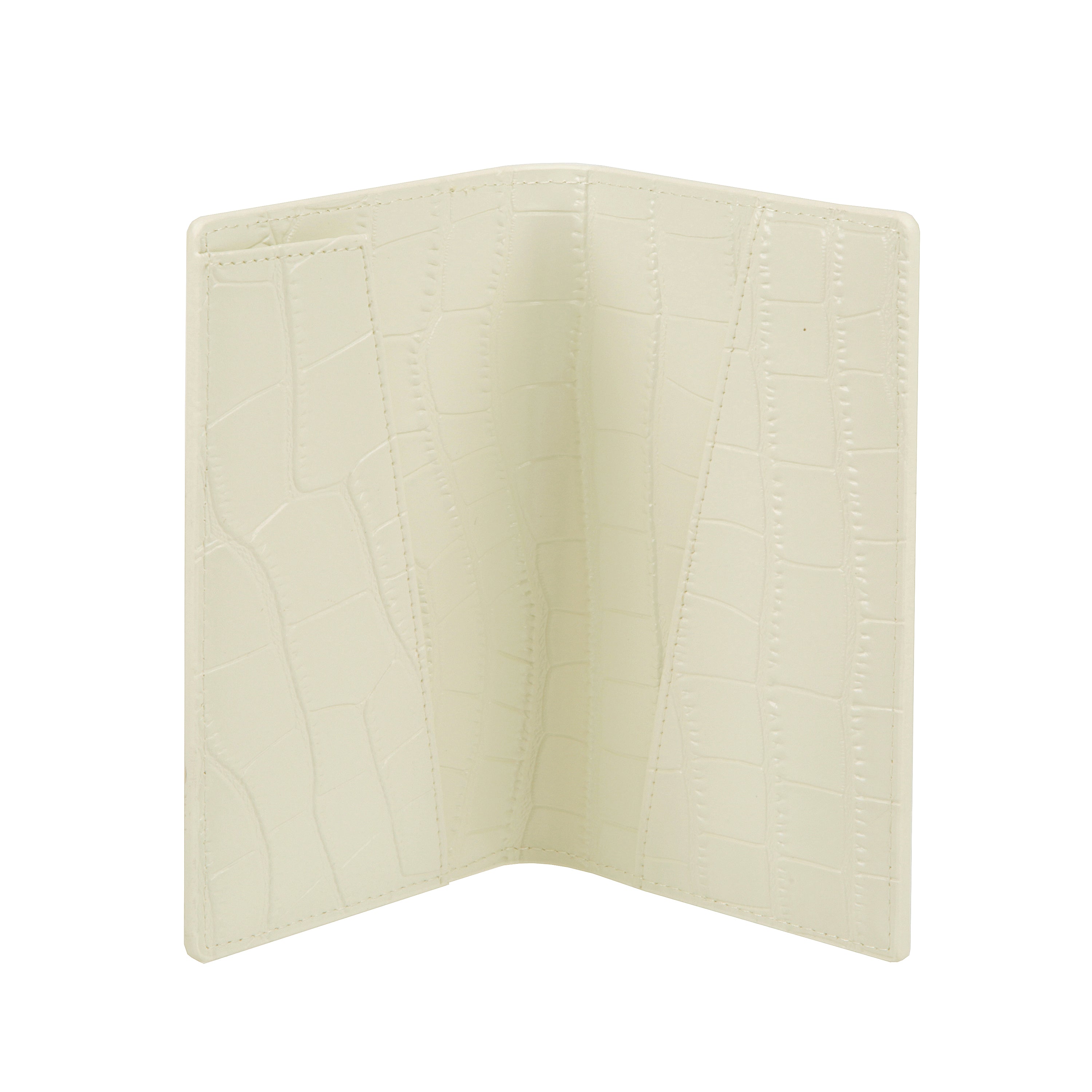 Cream Croc Leather Passport Cover