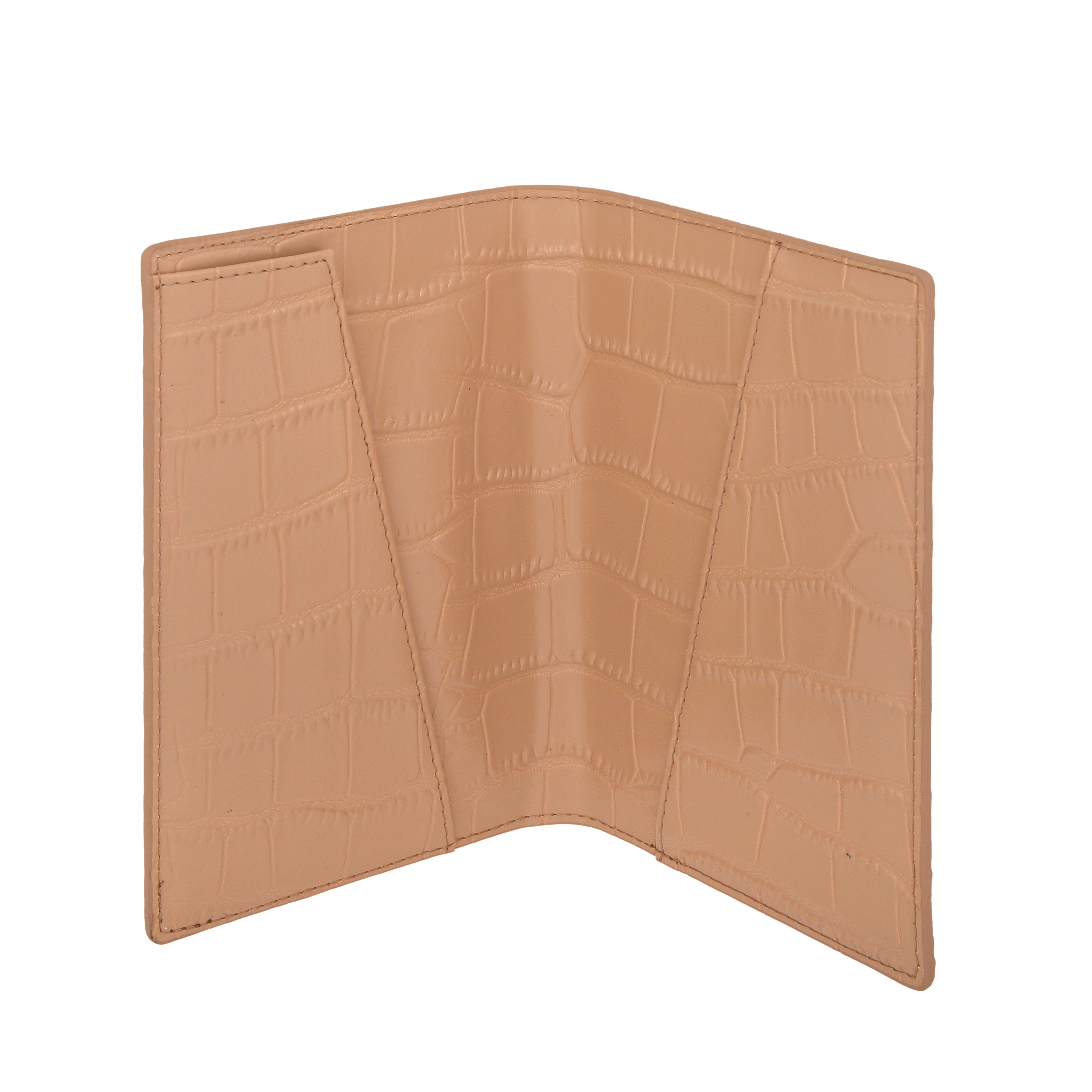 Nude Croc Leather Passport Cover