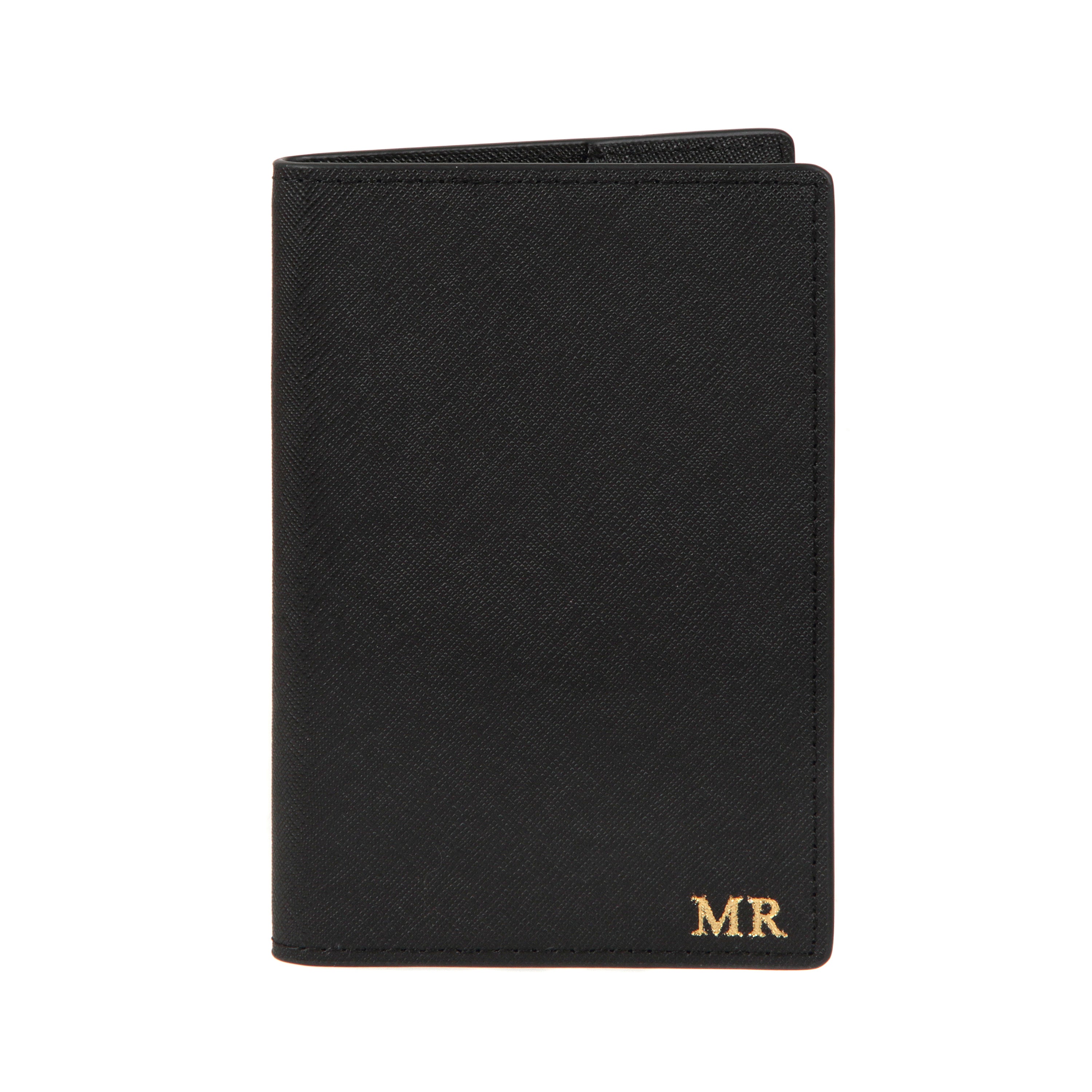 Black Saffiano Leather Passport Cover