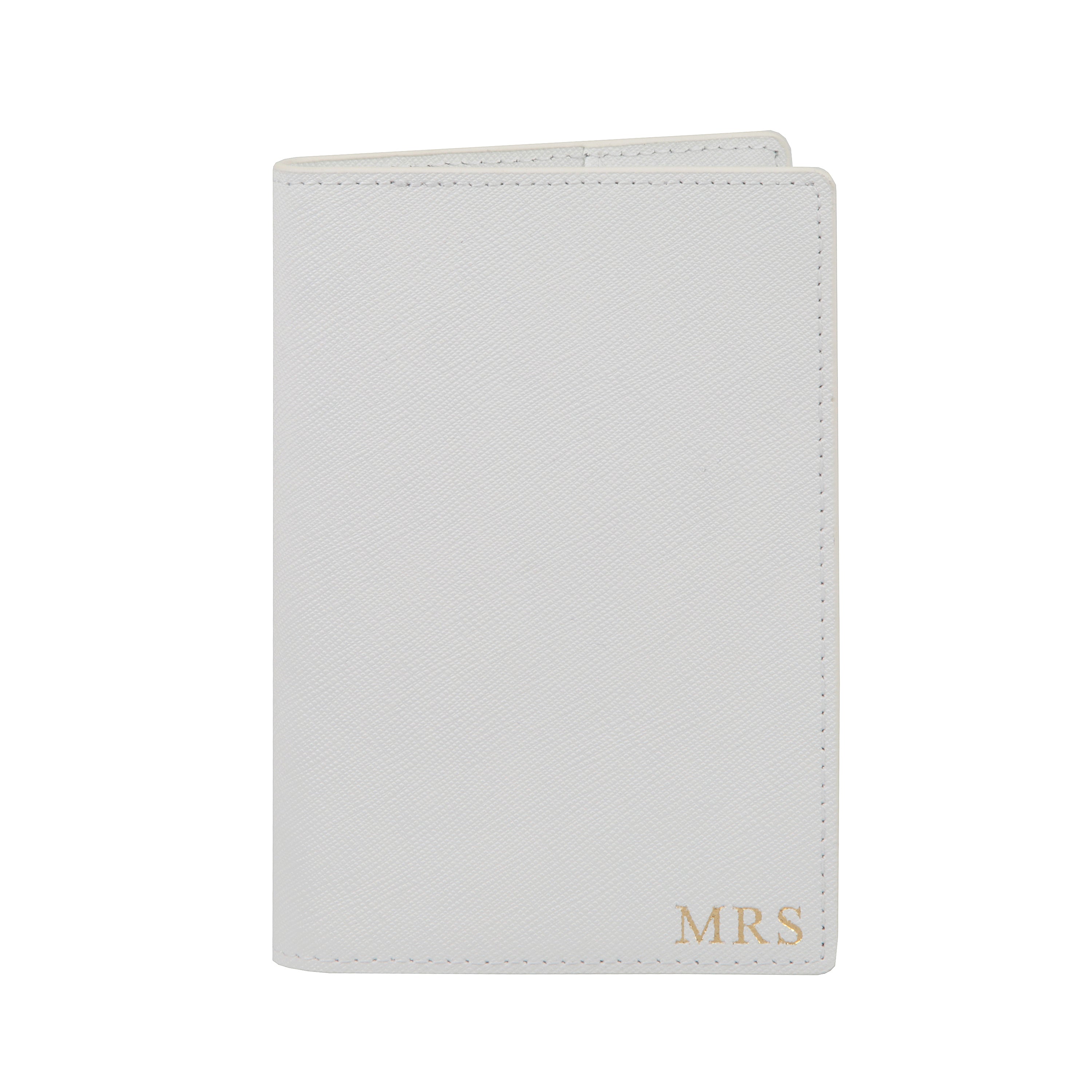 White Saffiano Leather Passport Cover