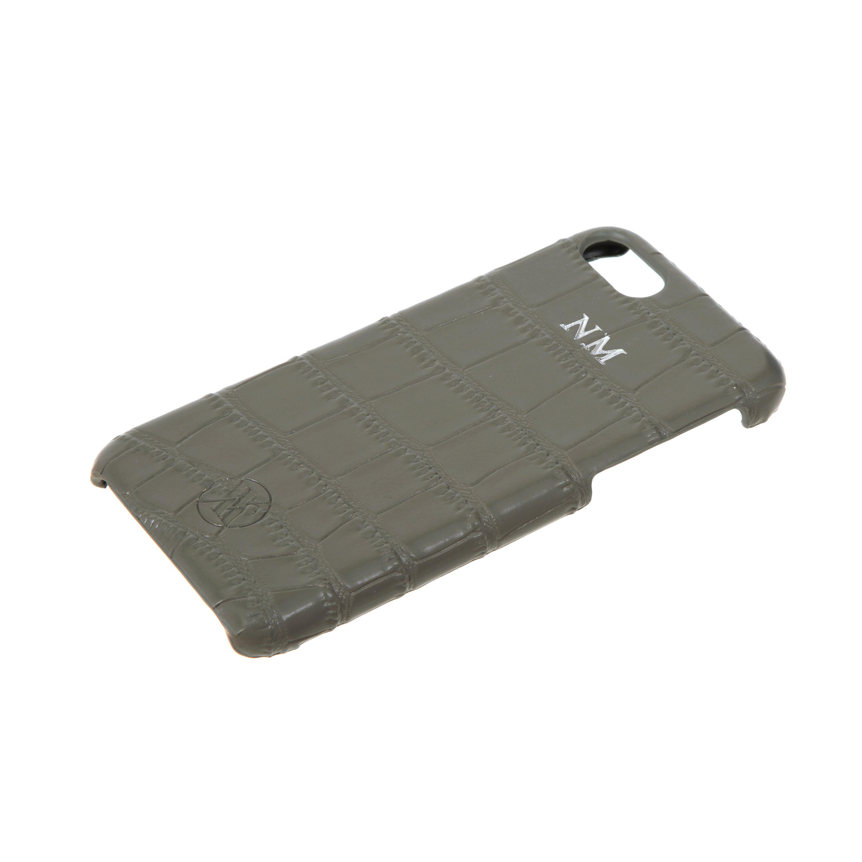 Grey Croc Leather iPhone Case