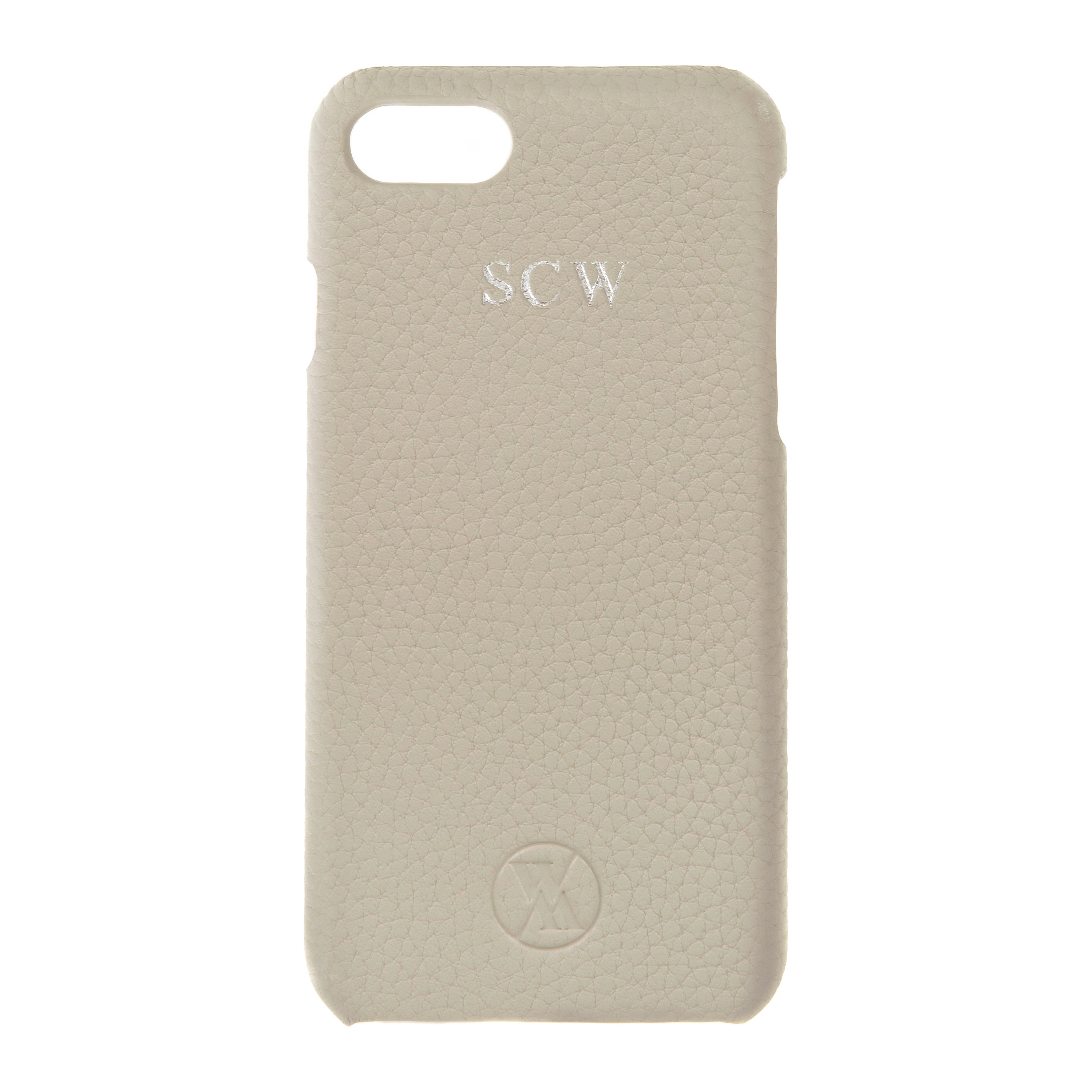 Dove Grey Pebble Italian Leather iPhone Case