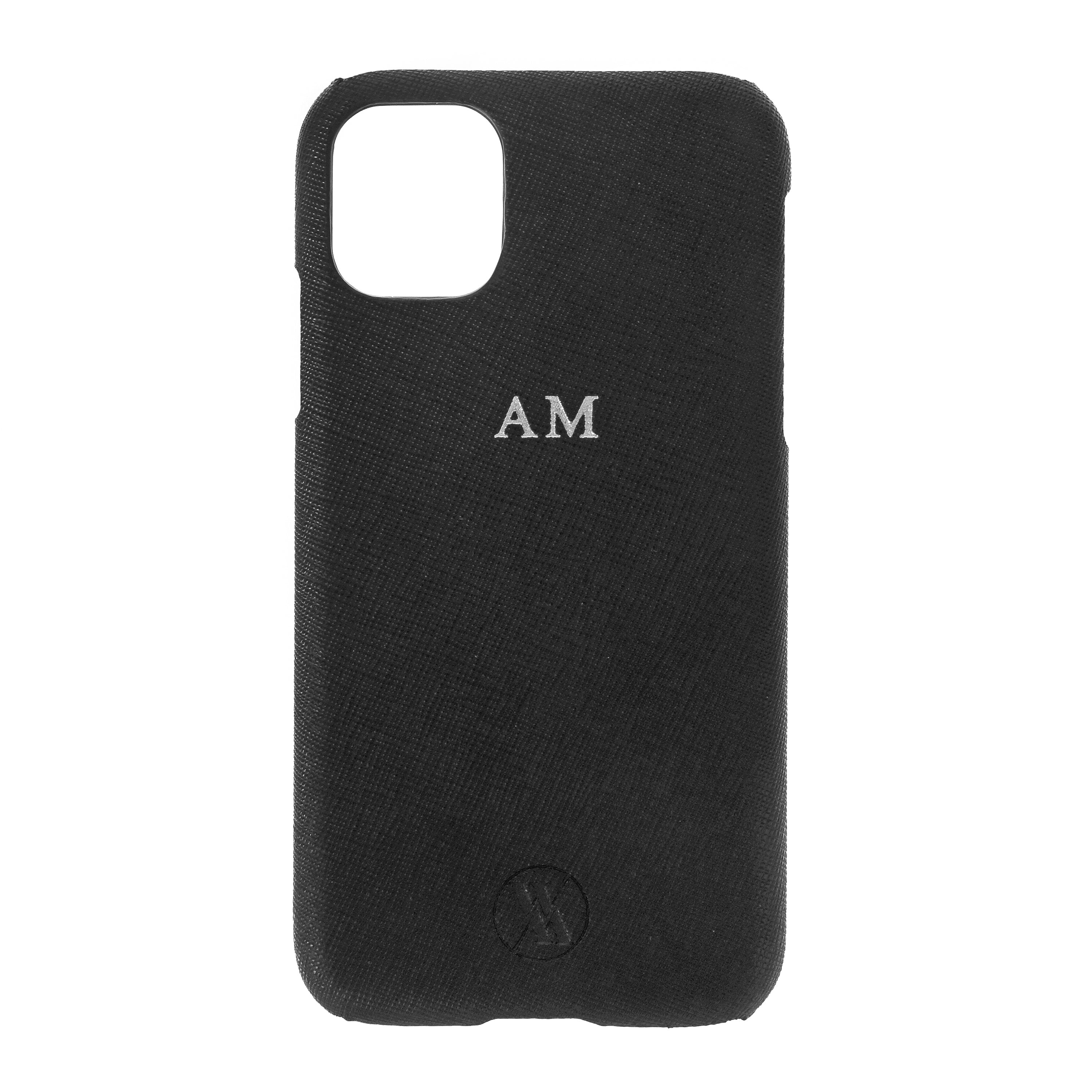 Black Saffiano Leather iPhone Case