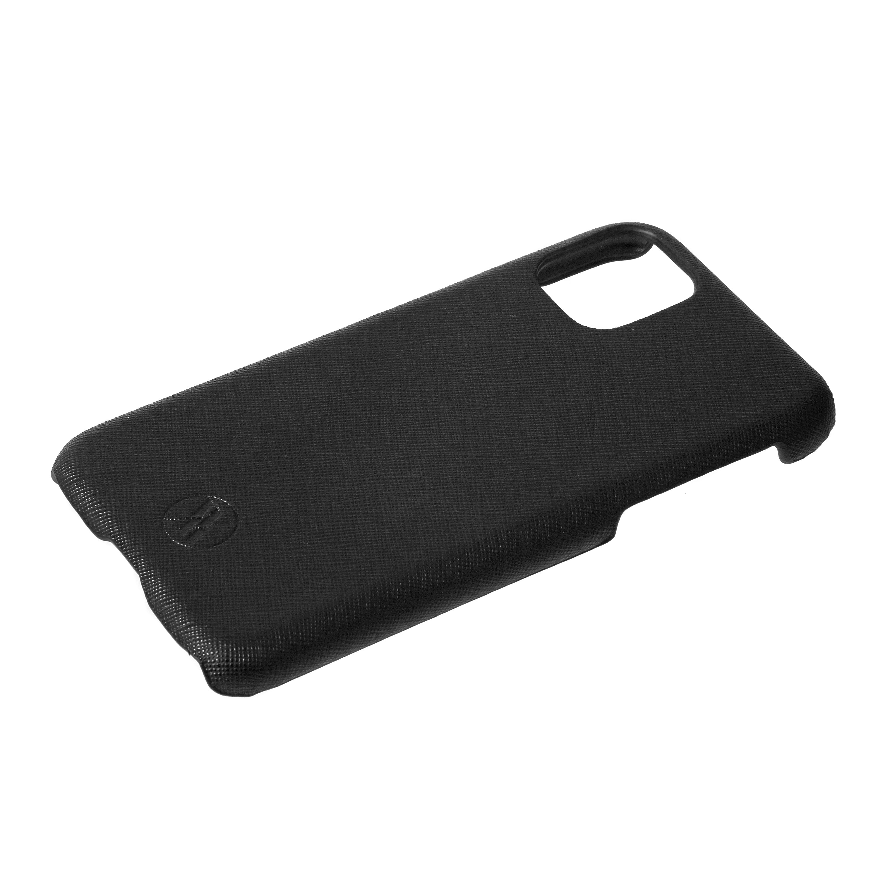 Black Saffiano Leather iPhone Case