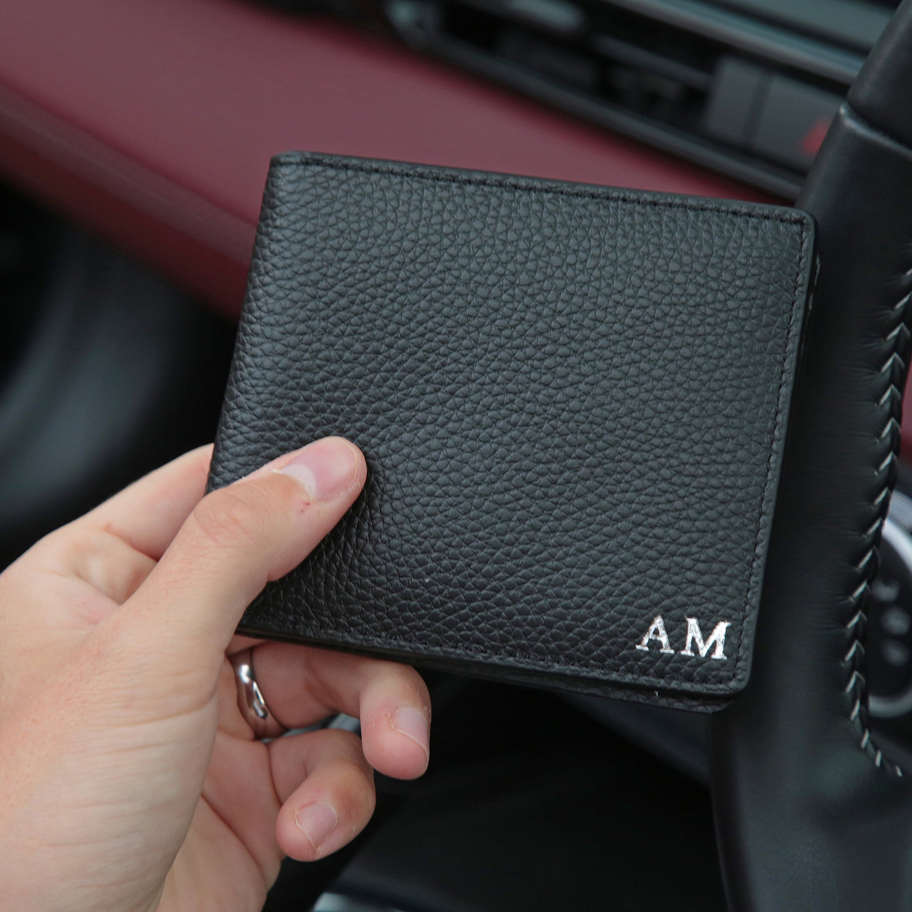 Black Pebble Italian Leather Wallet